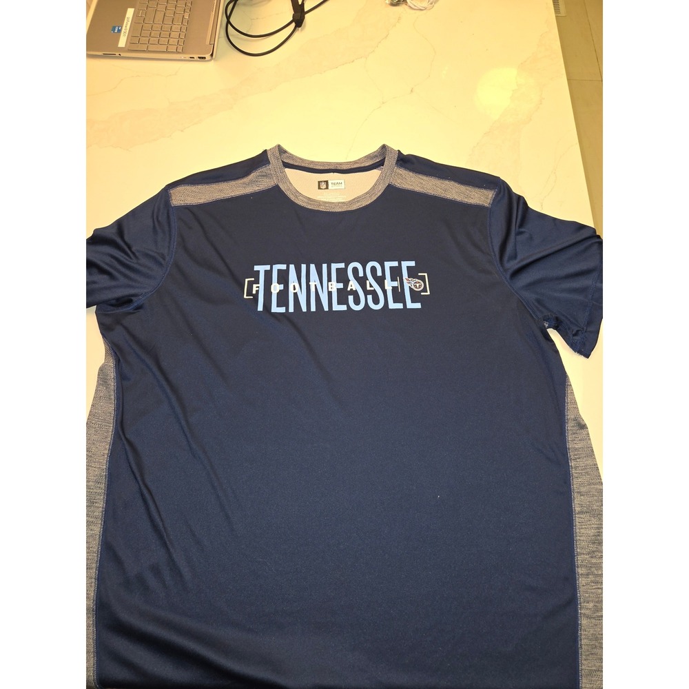 NFL Team Apparel Tennessee Titans Shirt Mens 3XL Navy Blue Performance Football